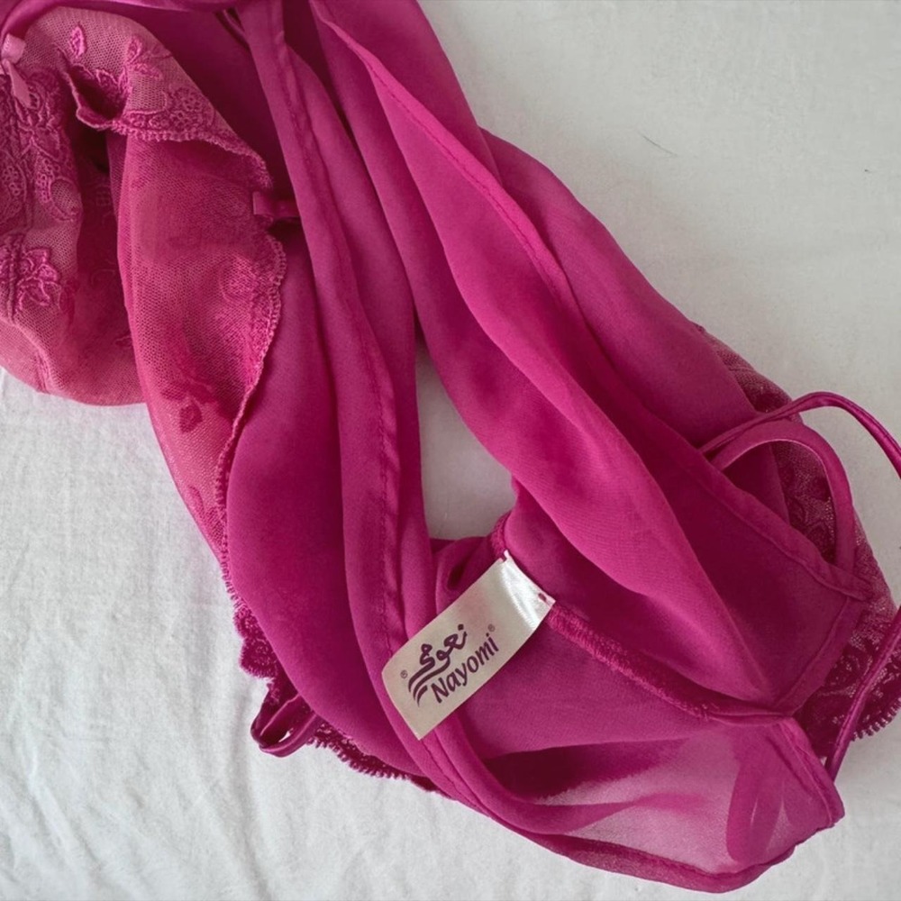Vintage Sheer Euro Y2K Pink Tank Top With Bow - Picture 8 of 8